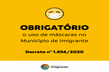Uso de máscara é obrigatório em Imigrante