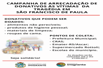 Imigrante lança campanha para arrecadar donativos para São Francisco de Paula