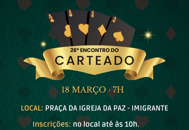 26ª edição do Carteado para Aposentados e Aposentadas ocorre no dia 18 de março