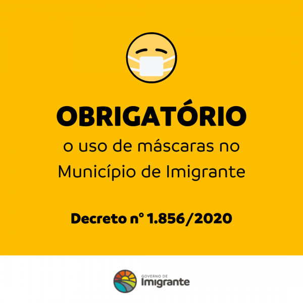 Uso de máscara é obrigatório em Imigrante