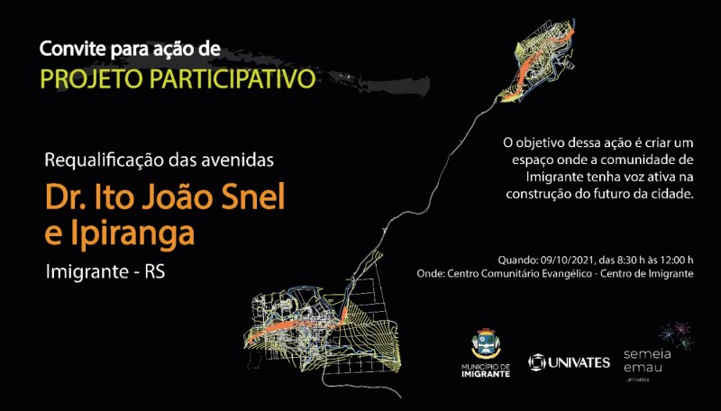 Equipe da UNIVATES convida a população de Imigrante para pensar a revitalização das Avenidas Dr. Ito João Snell e Ipiranga