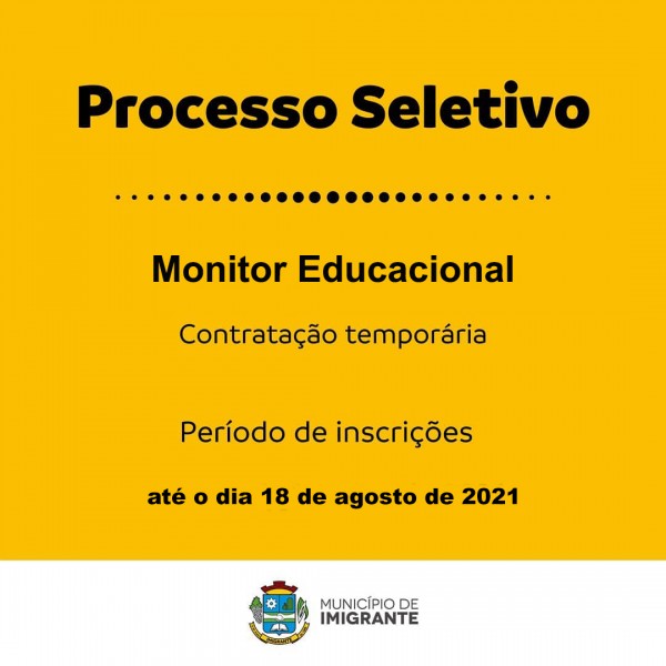 PSS para Monitores Educacionais