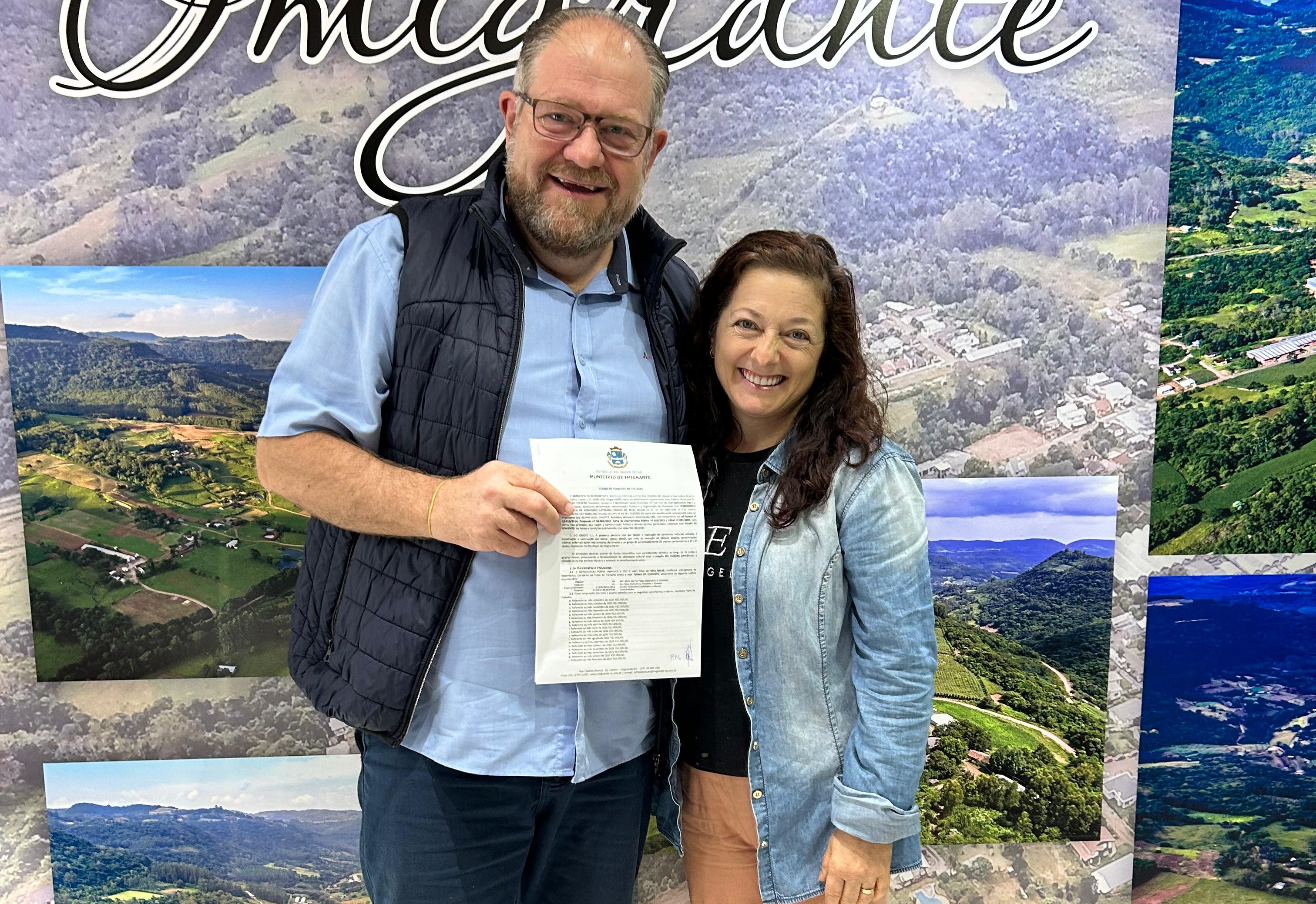 Município de Imigrante firma Termo de Fomento com Comunidade Evangélica de Confissão Luterana Arroio da Seca